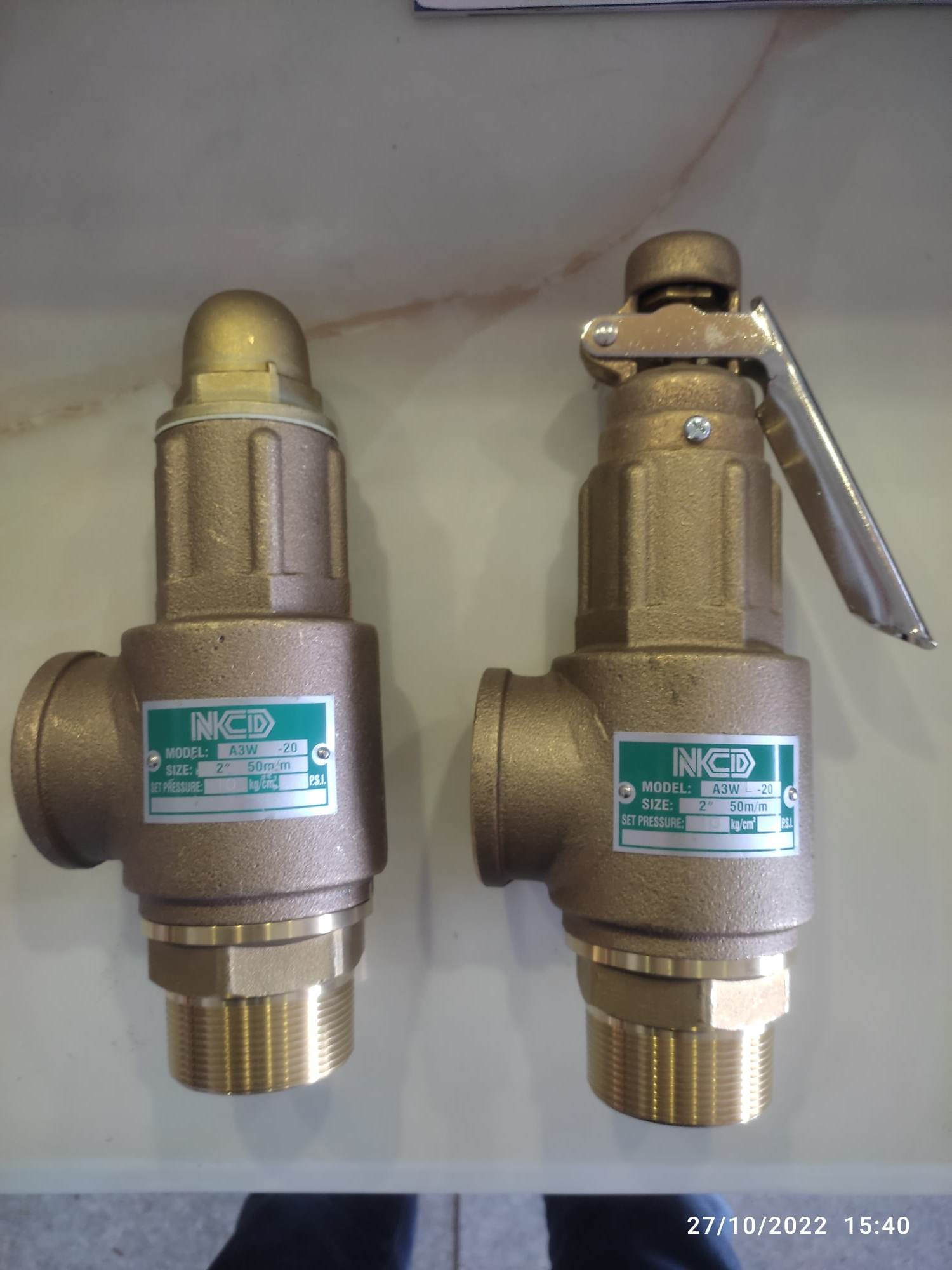 A3WL-15-16 NCD Safety relief valve ขนาด 1-1/2" ทองเหลือง แบบมีด้าม Pressure 16 bar(kg/cm2) 240 psi 